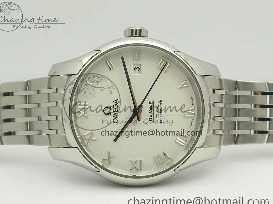 0510 De Ville Hour Vision 41mm SS VSF 1:1 Best Edition White Dial on SS Bracelet A8500 Super Clone Casual 7946